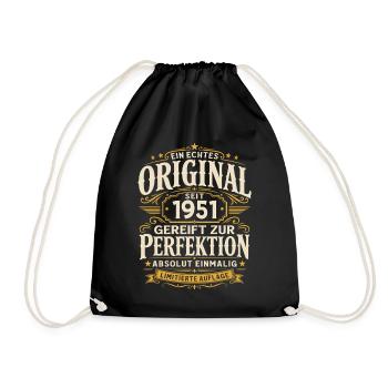75. Geburtstag Geschenk Mann Original Vintage 1951 - Turnbeutel - Schwarz - Vorne