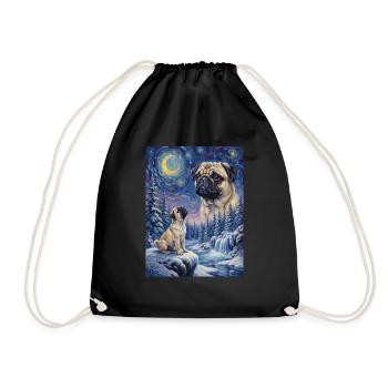 Hurlant à la Lune, chien meme Carlin - Sac de sport léger - noir - Devant