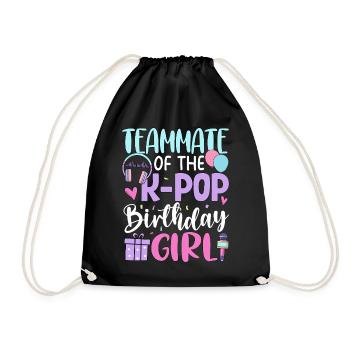 Coéquipière de la fille d’anniversaire de la K-Pop - Sac de sport léger - noir - Devant