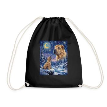 Hurlant vers la Lune Mème Chien Shar Pei - Sac de sport léger - noir - Devant