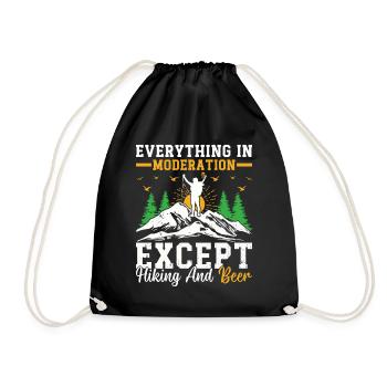 Tout est modéré, sauf la randonnée et la bière - Sac de sport léger - noir - Devant