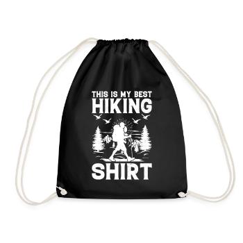 This is my best Hiking Shirt Adventure Hiking - Drawstring Bag - black - Front