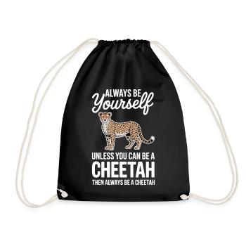 Cheetah Sayings Cheetah Funny Cheetah Gift - Drawstring Bag - black - Front