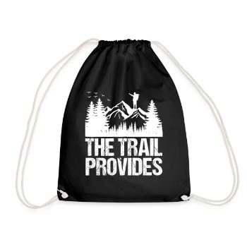 Hiking Mountain Trail Backpacking Outdoors Poaching - Drawstring Bag - black - Front