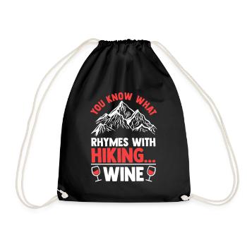 Hiking Mountain Trail Backpacking Outdoors Poaching - Drawstring Bag - black - Front
