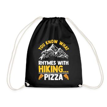 Hiking Mountain Trail Backpacking Outdoors Poaching - Drawstring Bag - black - Front