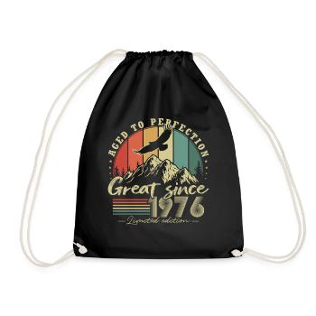 Cadeau rétro vintage vintage d’anniversaire 1976 - Sac de sport léger - noir - Devant