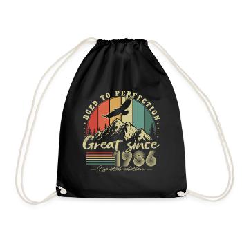 Cadeau rétro rétro vintage vintage d’anniversaire 1986 - Sac de sport léger - noir - Devant