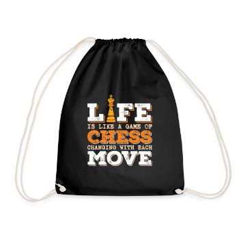 Chess Chess Player Chessboard - Drawstring Bag - black - Front