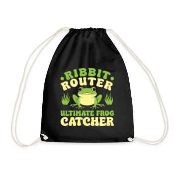 Frog Catcher Ribbit Router Frog - Turnbeutel - Schwarz - Vorne
