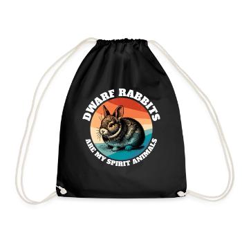 Funny Dwarf Rabbit Sayings - Drawstring Bag - black - Front