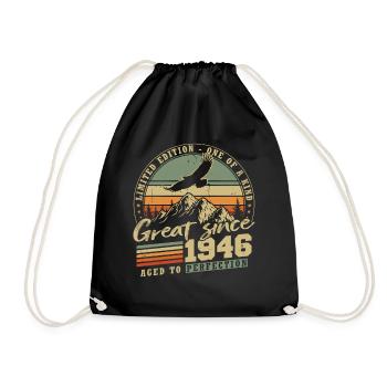 Rétro vintage vintage anniversaire 1946 - Sac de sport léger - noir - Devant