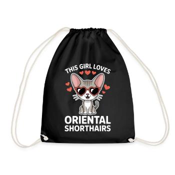 Cadeau de chat en plaisanterie sur les expressions orientales à poil court - Sac de sport léger - noir - Devant