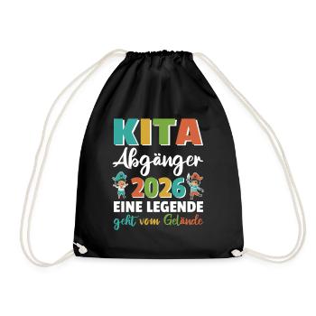 Kita Abgänger 2026 eine Legende Pirat - Turnbeutel - Schwarz - Vorne