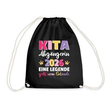 Kita Abgängerin 2026 eine Legende Prinzessin - Turnbeutel - Schwarz - Vorne