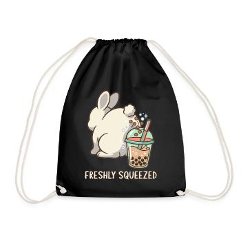 Bubble Tea Boba Drôle de Lapin mignon - Sac de sport léger - noir - Devant