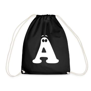 Imprimé grand style A | Lettre A du logo A drôle - Sac de sport léger - noir - Devant