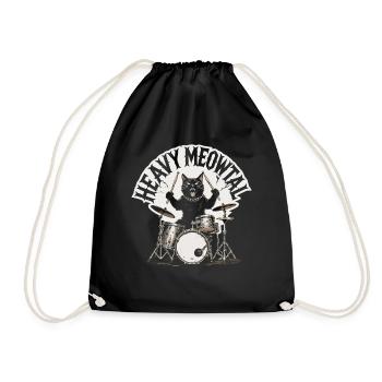Katziger Drummer Heavy Metal - Turnbeutel - Schwarz - Vorne