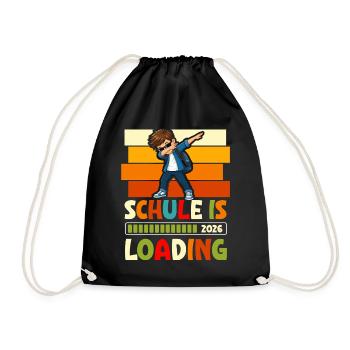 Schulanfang 2026 Einschulung Junge Mädchen Kita - Turnbeutel - Schwarz - Vorne