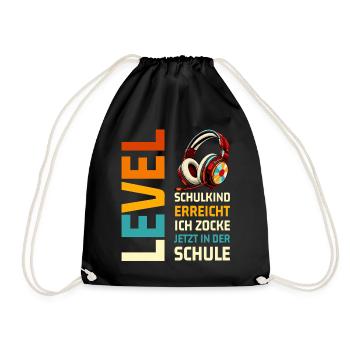 Schulanfang 2026 Einschulung Junge Mädchen Kita - Turnbeutel - Schwarz - Vorne