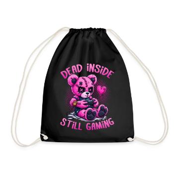 Pastel Goth Soft Goth Gaming Gamer - Drawstring Bag - black - Front
