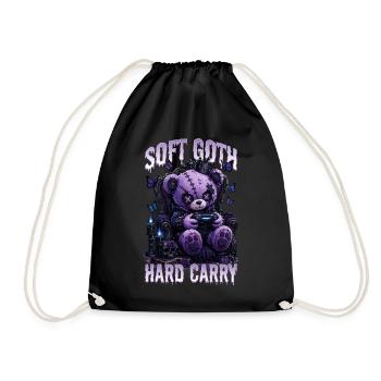Pastel Goth Soft Goth Gaming Gamer - Drawstring Bag - black - Front