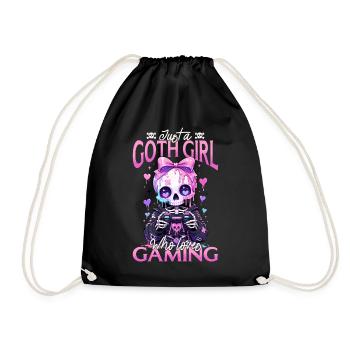Pastel Goth Soft Goth Gaming Gamer - Drawstring Bag - black - Front