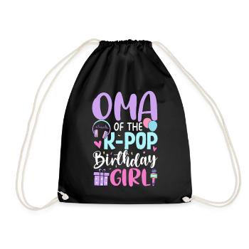 Oma of The K-Pop Birthday Girl - Drawstring Bag - black - Front
