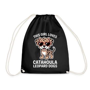 Louisiana Catahoula Leopard Dog Saying Gift - Drawstring Bag - black - Front