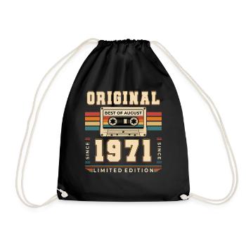 Cadeau du 55e anniversaire Août 1971 - Sac de sport léger - noir - Devant
