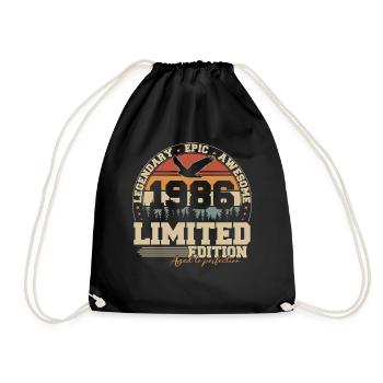 1986 Vintage Vintage Cadeau d’anniversaire - Sac de sport léger - noir - Devant