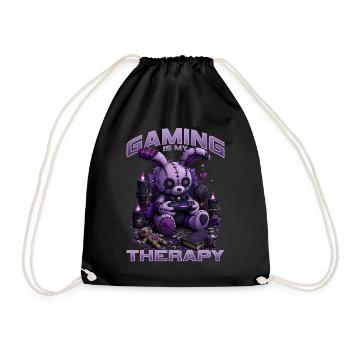 Pastel Goth Soft Goth Gaming Gamer - Drawstring Bag - black - Front