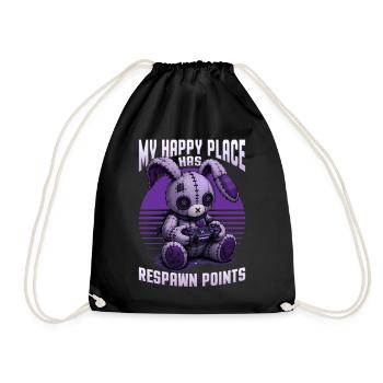 Pastel Goth Soft Goth Gaming Gamer - Drawstring Bag - black - Front