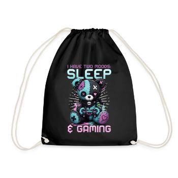 Pastel Goth Soft Goth Gaming Gamer - Drawstring Bag - black - Front