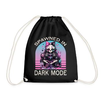 Pastel Goth Soft Goth Gaming Gamer - Drawstring Bag - black - Front