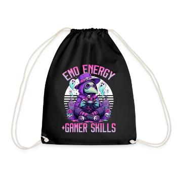Pastel Goth Soft Goth Gaming Gamer - Drawstring Bag - black - Front