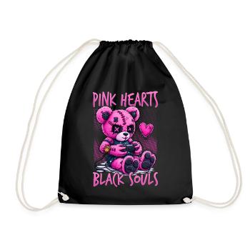 Pastel Goth Soft Goth Gaming Gamer - Drawstring Bag - black - Front