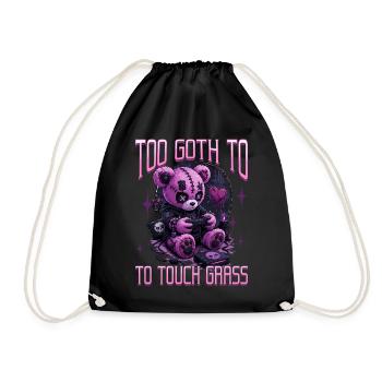 Pastel Goth Soft Goth Gaming Gamer - Drawstring Bag - black - Front