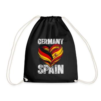 Heart of Spain and Germany - Drawstring Bag - black - Front