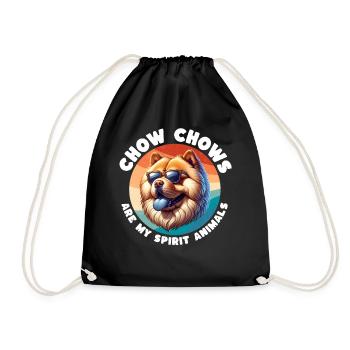 Funny Chowchow Sayings - Drawstring Bag - black - Front