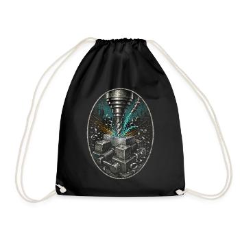 Cutting machine operator CNC router - Drawstring Bag - black - Front