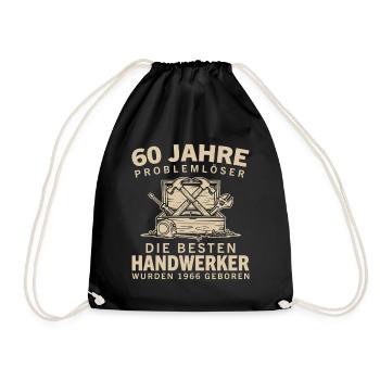 60 Jahre Problemlöser Handwerker 1966 Geburtstag - Turnbeutel - Schwarz - Vorne