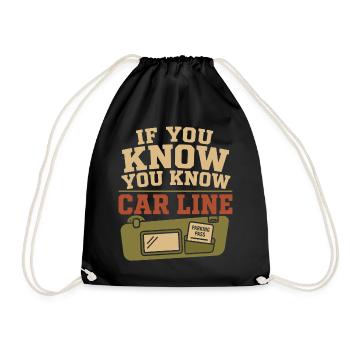 Car Line Survival Fashion School Pickup Line Gift - Drawstring Bag - black - Front