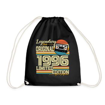 Jahrgang 1996 Vintage Retro Geburtstag Geschenk - Turnbeutel - Schwarz - Vorne