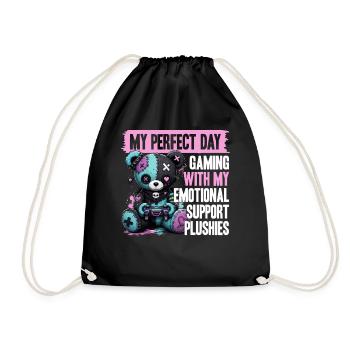 Pastel Goth Soft Goth Gaming Gamer - Drawstring Bag - black - Front