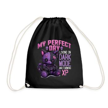 Pastel Goth Soft Goth Gaming Gamer - Drawstring Bag - black - Front