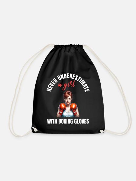 Boxer Girl Power - Drawstring Bag - black