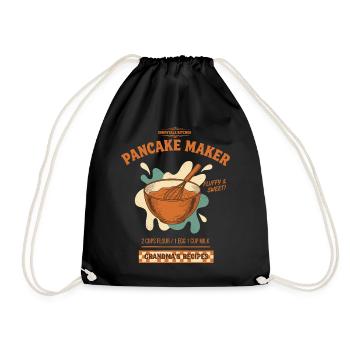 Petite Grand-mère Douce et Douce Machine à Pancakes pour le petit-déjeuner - Sac de sport léger - noir - Devant