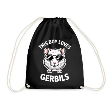 Mongolian racing rat sayings gerbil gift - Drawstring Bag - black - Front