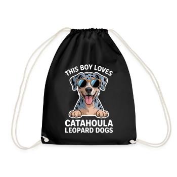 Louisiana Catahoula Leopard Dog Saying Gift - Drawstring Bag - black - Front